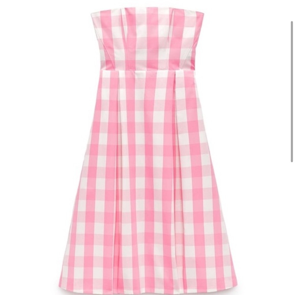 Zara X barbie dress pink and white gingham midi dress - Picture 3 of 11